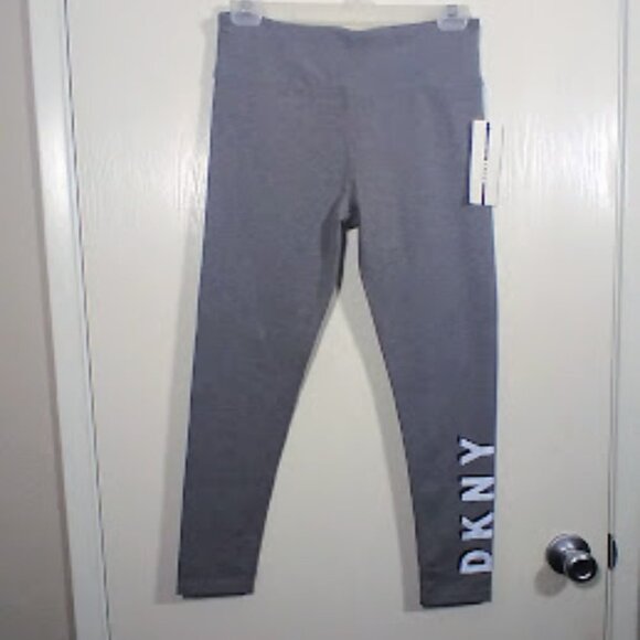 DKNY NWT High Rise Gray Reflective Compression Leggings Size: M - Picture 1 of 11